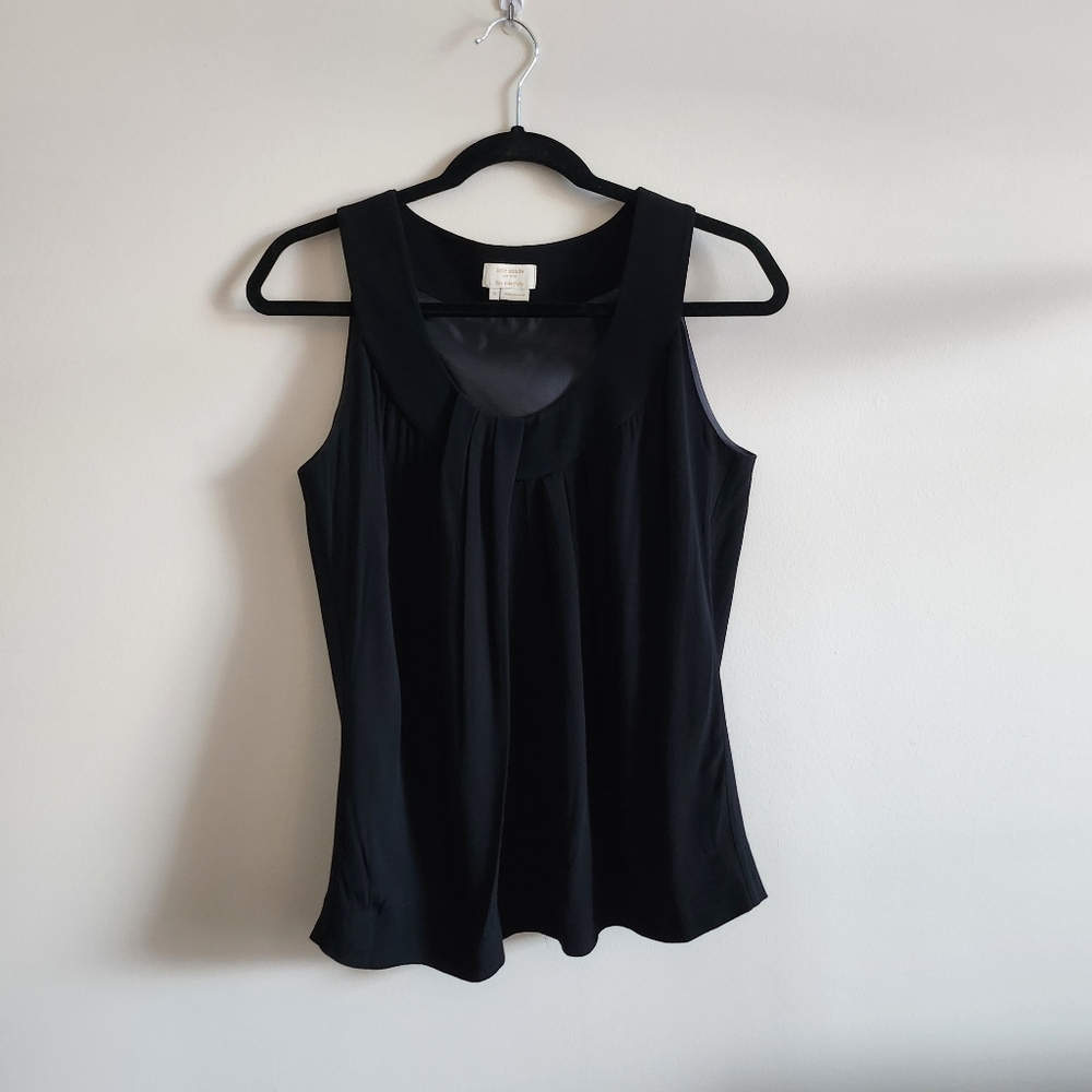 KATE SPADE I S Pleated Sleeveless Blouse I black